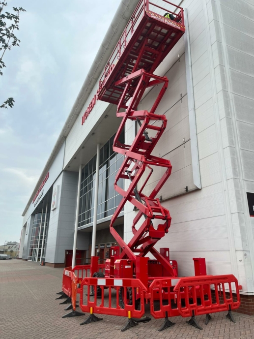 A red crane at Southampton Football Club